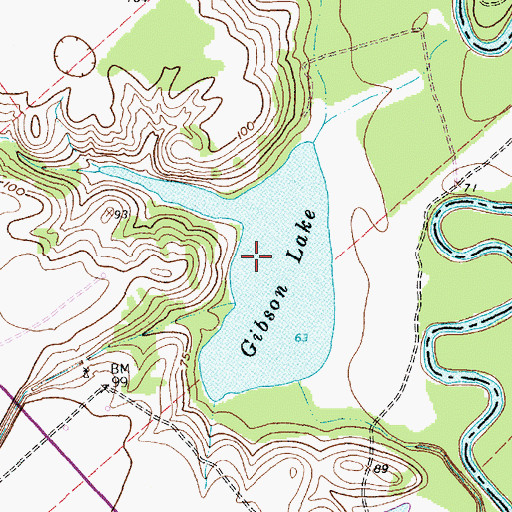 Topographic Map of Gibson Lake, TX