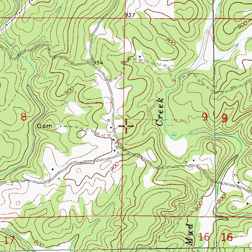 Topographic Map of Pineywoods Church, AL