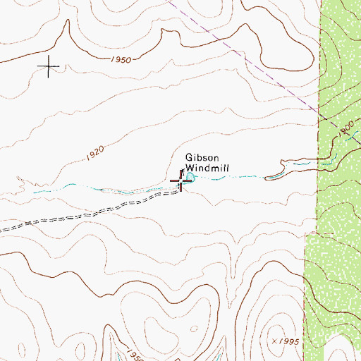 Topographic Map of Gibson Windmill, TX