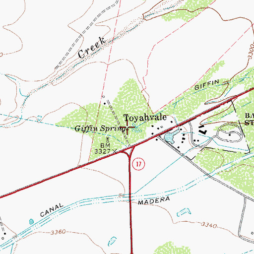 Topographic Map of Giffin Springs, TX