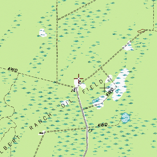 Topographic Map of Gilbert Ranch Oil Field, TX