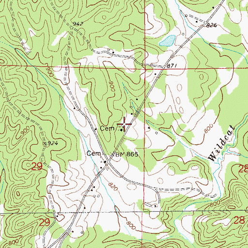 Topographic Map of Pleasant Grove Church, AL