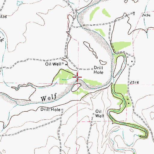 Topographic Map of Gilhula Creek, TX