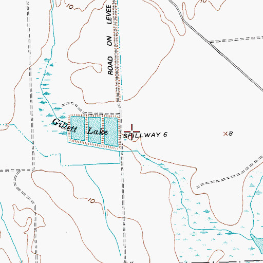 Topographic Map of Gillett Lake, TX