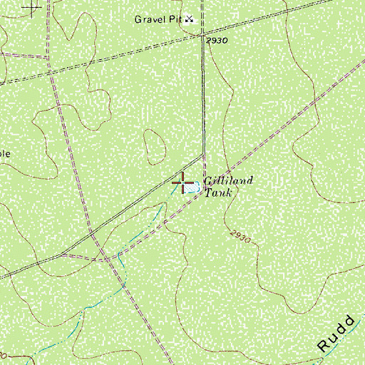 Topographic Map of Gilliland Tank, TX