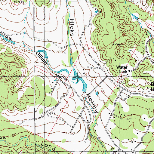 Topographic Map of Gillum Hollow, TX