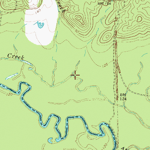 Topographic Map of Gin Creek, TX