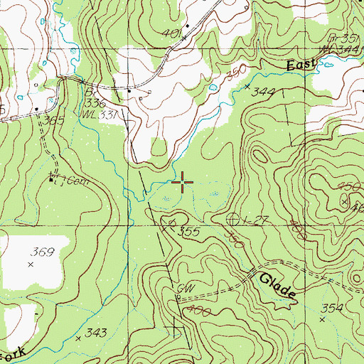 Topographic Map of Glade Creek, TX