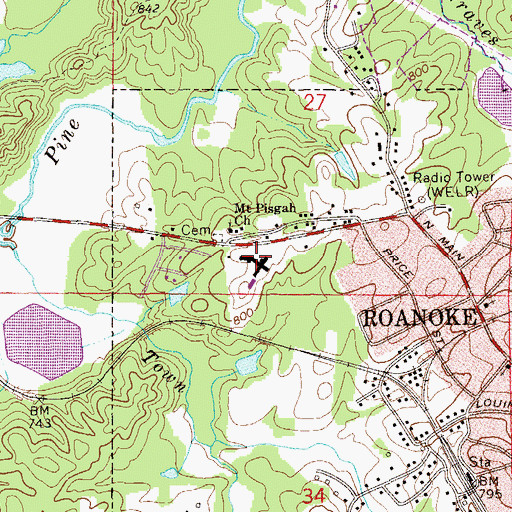 Topographic Map of Randolph Medical Center, AL