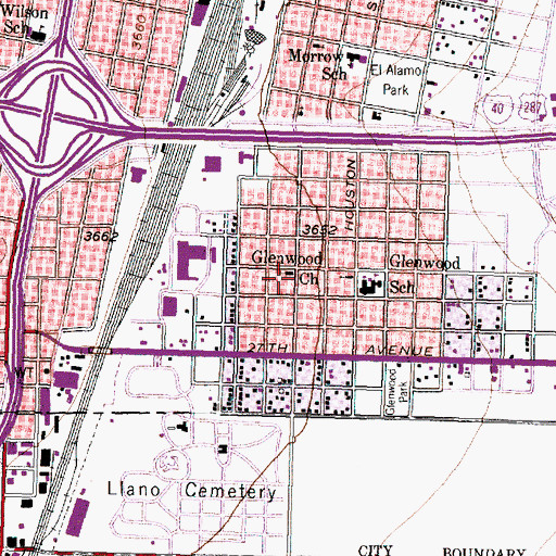 Topographic Map of Glenwood Church, TX
