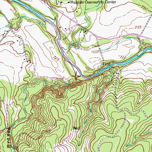 Topographic Map of Glover Branch, TX