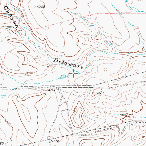 Topographic Map of Glover Canyon, TX