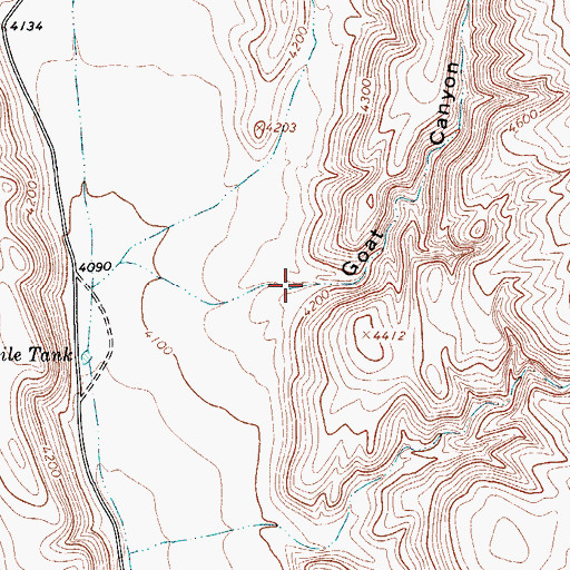 Topographic Map of Goat Canyon, TX