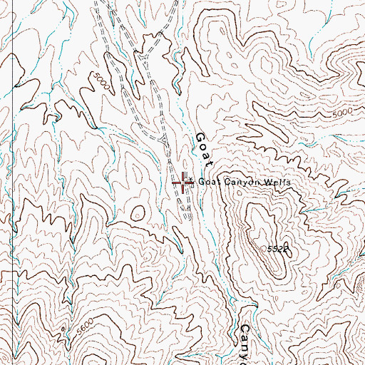 Topographic Map of Goat Canyon Wells, TX