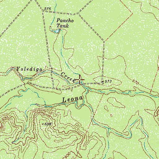 Topographic Map of Goat Hollow Creek, TX