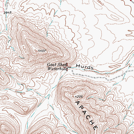 Topographic Map of Goat Shed Waterhole, TX