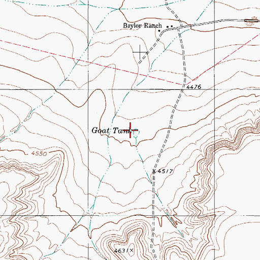 Topographic Map of Goat Tank, TX