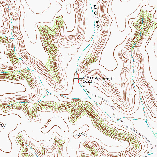 Topographic Map of Goat Windmill, TX