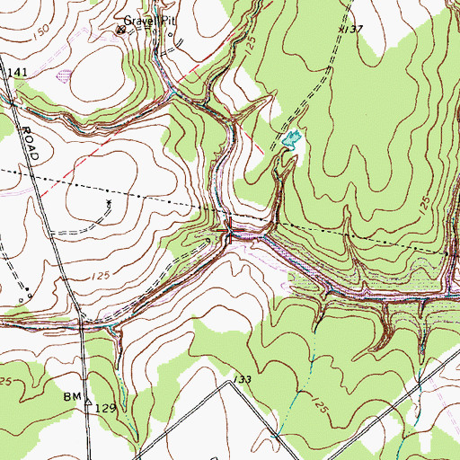 Topographic Map of Gobbler Creek, TX