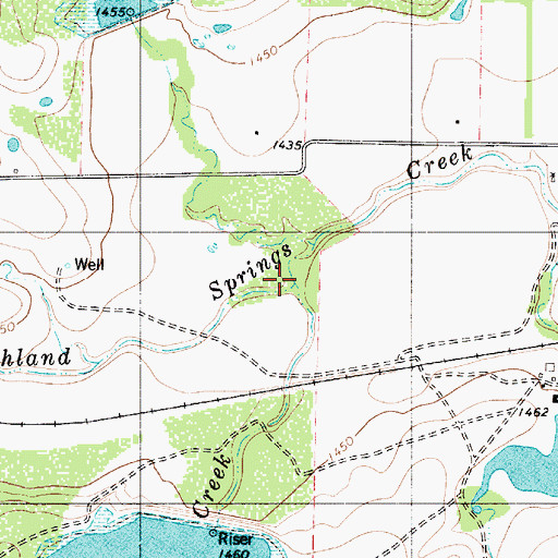 Topographic Map of Goens Creek, TX