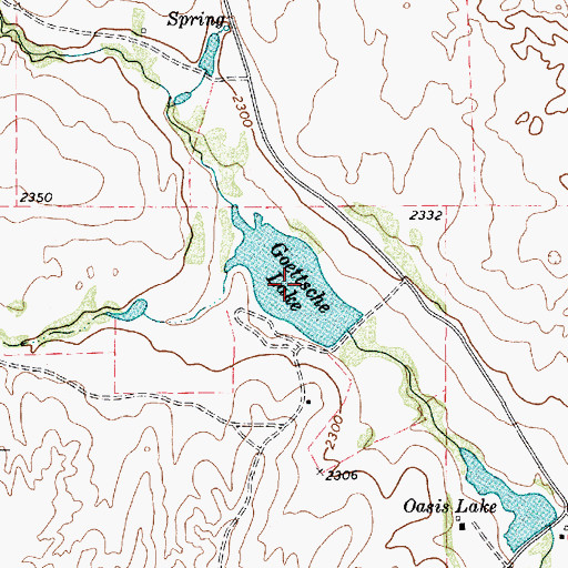Topographic Map of Goettsche Lake, TX