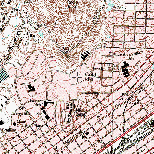 Topographic Map of Gold Hill, TX