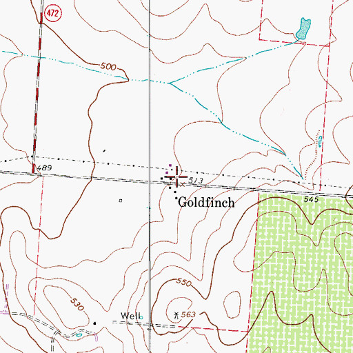 Topographic Map of Goldfinch, TX