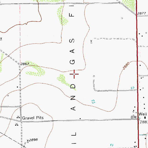 Topographic Map of Gomez Oil and Gas Field, TX