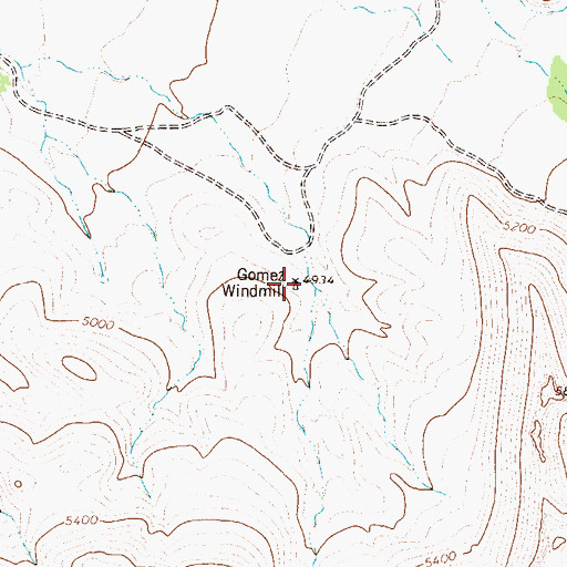 Topographic Map of Gomez Windmill, TX
