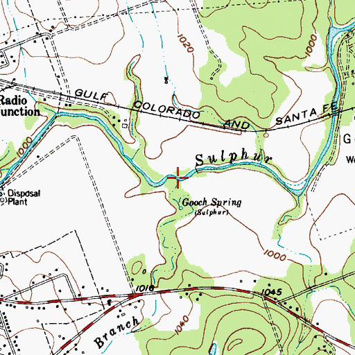Topographic Map of Gooch Branch, TX