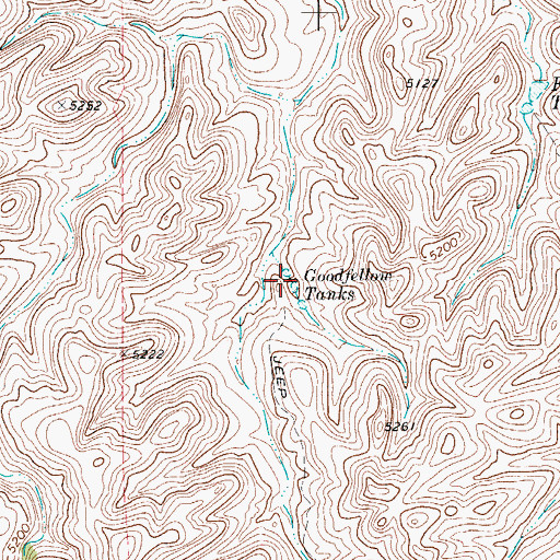Topographic Map of Goodfellow Tanks, TX