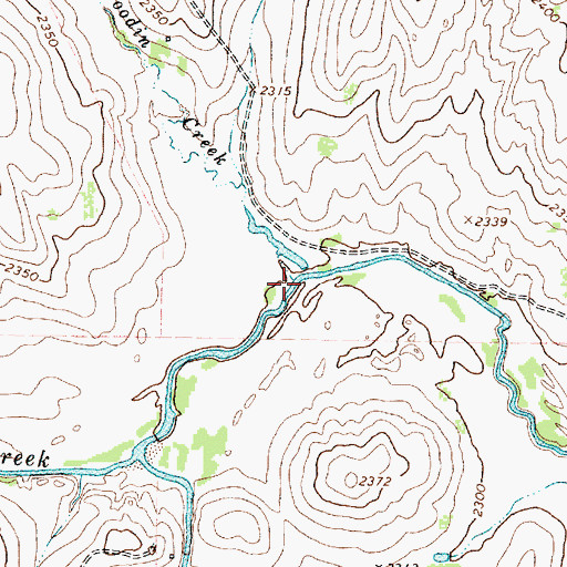 Topographic Map of Goodin Creek, TX