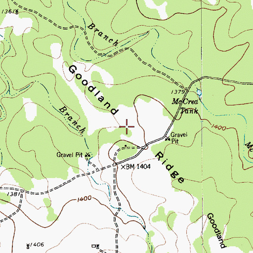 Topographic Map of Goodland Ridge, TX