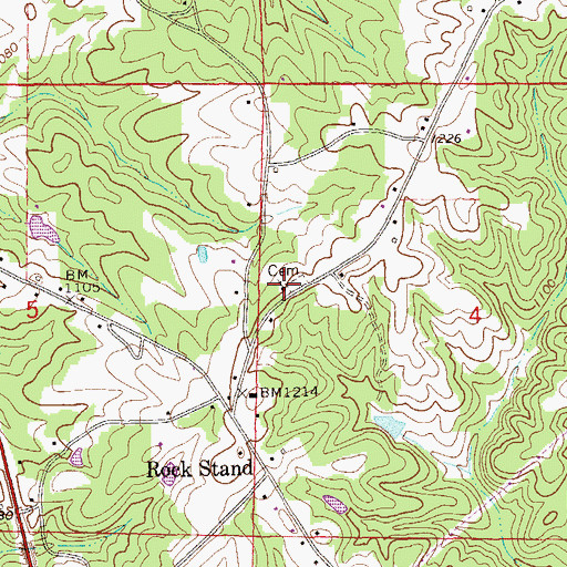 Topographic Map of Rock Stand Christian Church, AL