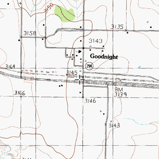 Topographic Map of Goodnight, TX