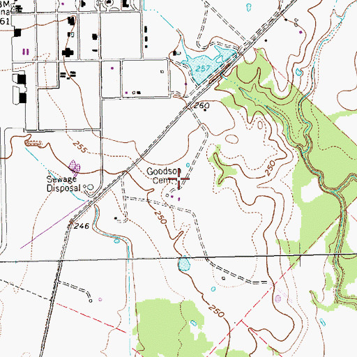 Topographic Map of Goodson Cemetery, TX