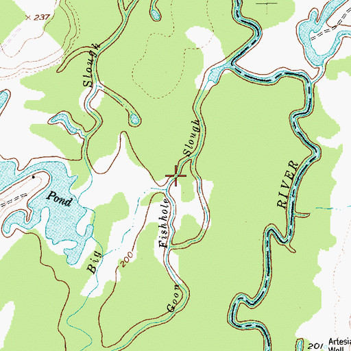 Topographic Map of Goon Fishhole Slough, TX