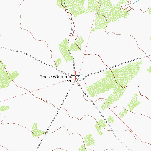 Topographic Map of Goose Windmill, TX