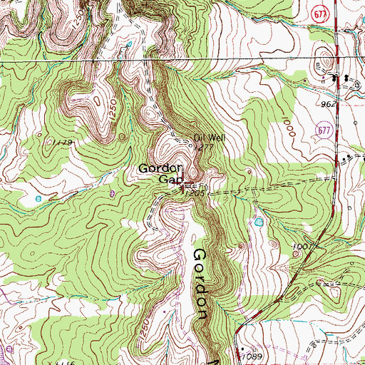 Topographic Map of Gordon Gap, TX