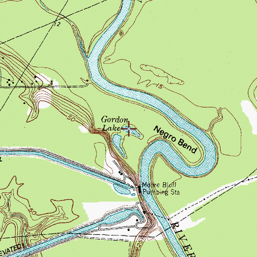 Topographic Map of Gordon Lake, TX