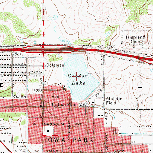 Topographic Map of Gordon Lake, TX