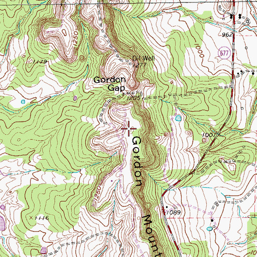 Topographic Map of Gordon Mountain, TX