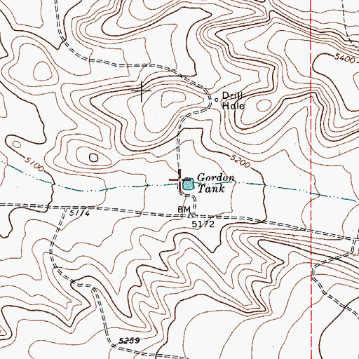 Topographic Map of Gordon Tank, TX
