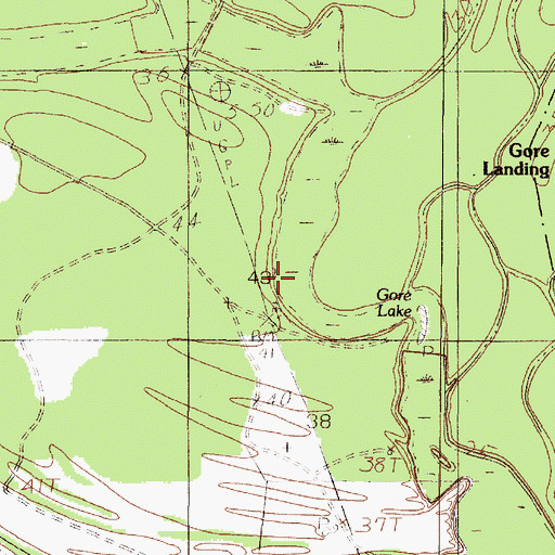 Topographic Map of Gore Cemetery, TX