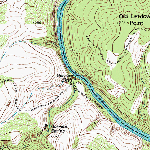 Topographic Map of Gorman Creek, TX
