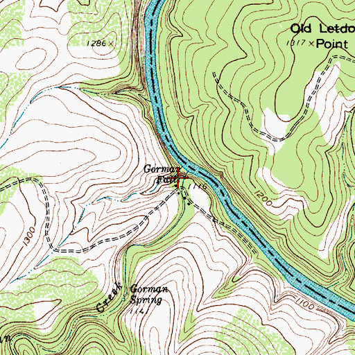 Topographic Map of Gorman Falls, TX