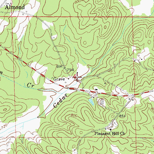Topographic Map of Stephens Mill (historical), AL
