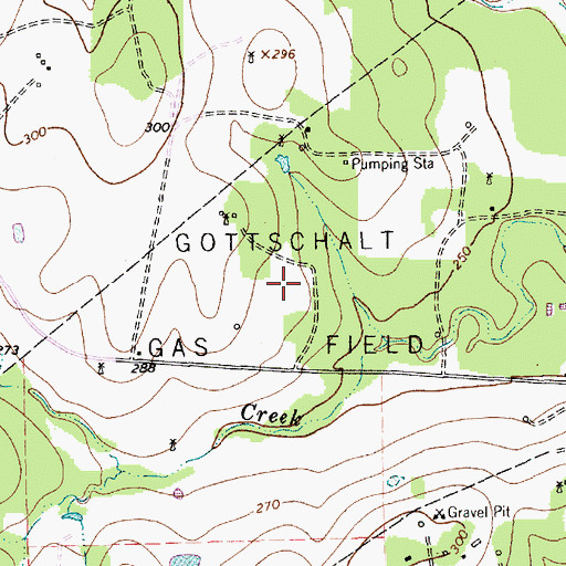 Topographic Map of Gottschalt Gas Field, TX