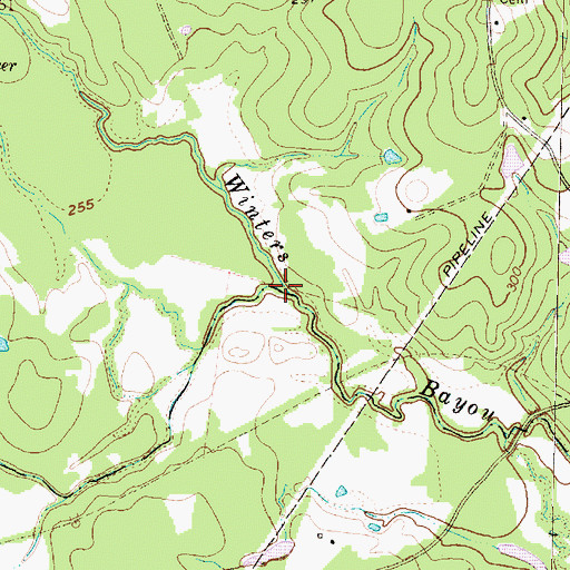 Topographic Map of Gourd Creek, TX