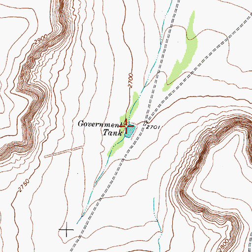 Topographic Map of Government Tank, TX